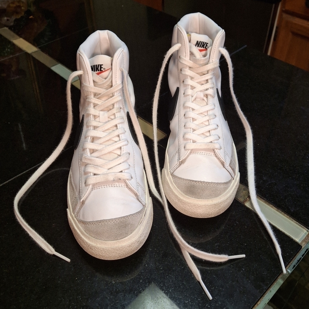 Nike Blazer Mid '77 High-Top Leather Suede White Lace Up Sneakers Women Size 8.5 - Picture 5 of 16